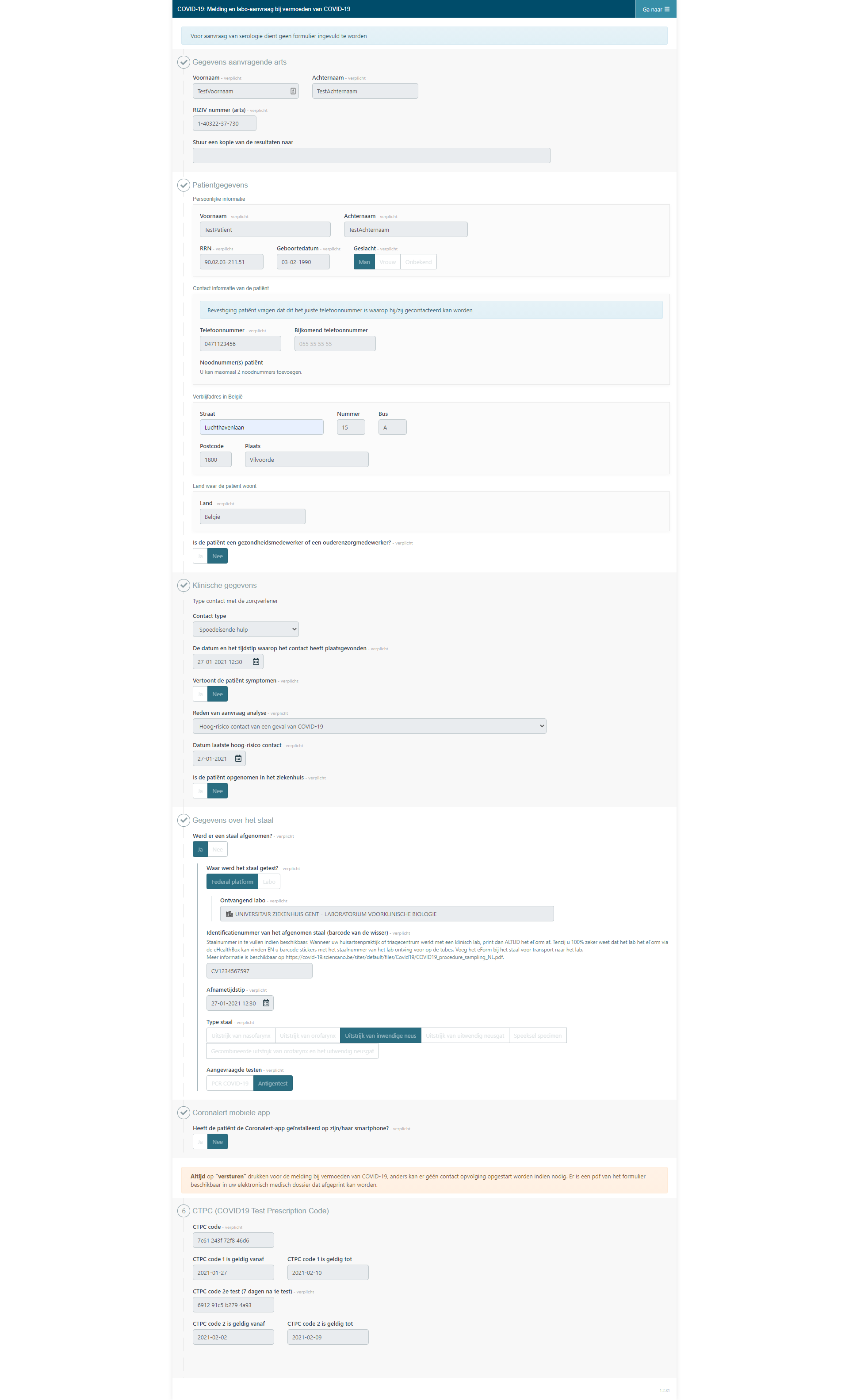 Praktische modaliteiten Coronavirus Covid19